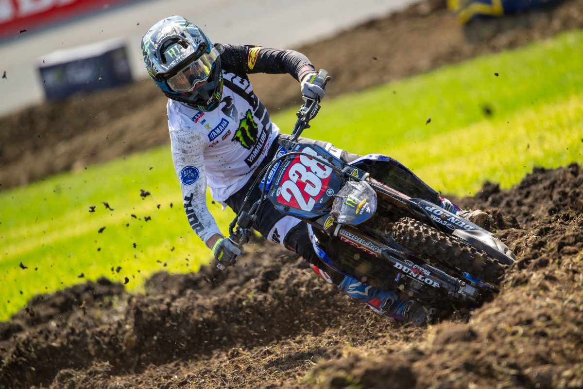 Haiden Deegan (above) and Jo Shimodo (below) battled for position throughout the moto. Photo courtesy Align Media.